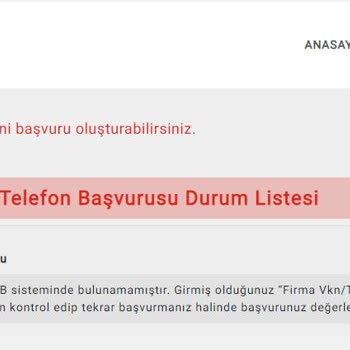 Vergisiz Telefon Fatura GİB Kayıtlarında Bulunamama Sorunu