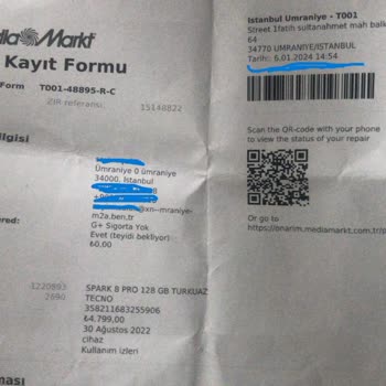 Media Markt Garanti Kapsamında 1 Ayı Geçti Hala Dönüş Yapılmadı.