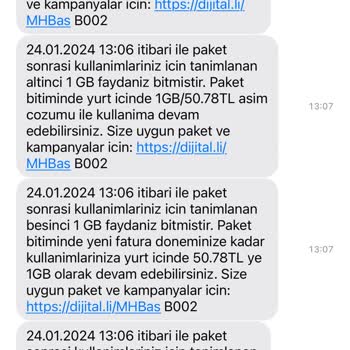 Turkcell Fatura Aşım Bilgilendirme Problemi