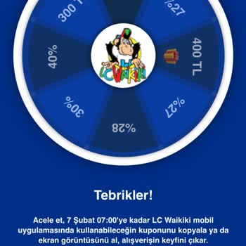 LCW Çark Kuponu Kullanamıyorum