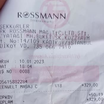Rossmann Masaj Aleti Değişim Veya Tamir Yapmıyor