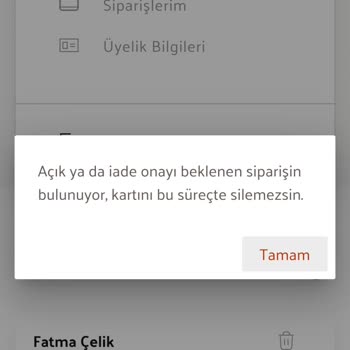 Bi Kutu Kombin Sipariş İptal Etmek İstiyorum