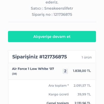 Shopier 121736875 Siparişimi İptal Edemiyorum Yardım Lütfen