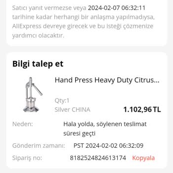 Aliexpress Aldığım Ürün Gelmedi.
