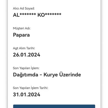 Papara Ve AGT Kurye Hizmetleri A. Ş. Beni Mağdur Etti