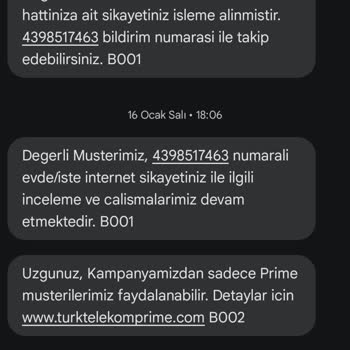 Türk Telekom Prime Faydalarını Kullandırtmıyor