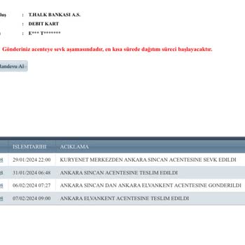 Halkbank Kartın Uzun Süredir Gelmemesi