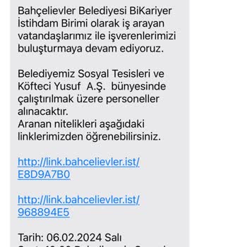Bahçelievler Belediyesinden Gelen Mesajları Engelleme