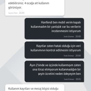 Turkcell Yurt Dışı Data Kullanmama Rağmen Faturama 250TL Yansıtılması