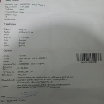 Adidas Viaport Hatalı Ürünü İade Vd Değişim Yapmıyor