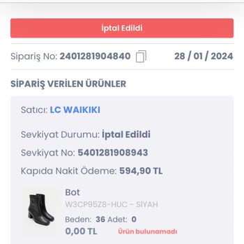 LCW Ürünümü İptal Etti