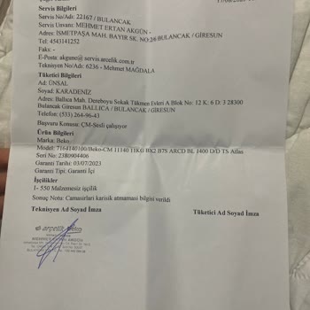 Beko Ürününe Sahip Çıkmıyor