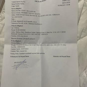 Beko Ürününe Sahip Çıkmıyor