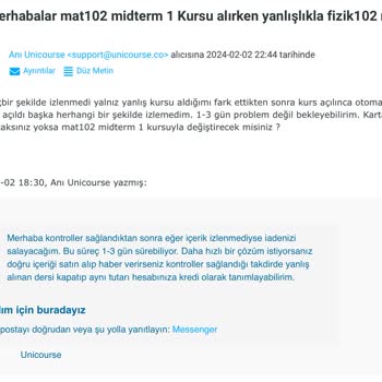 Unicourse Destek Müşterilerine Cevap Vermiyor!