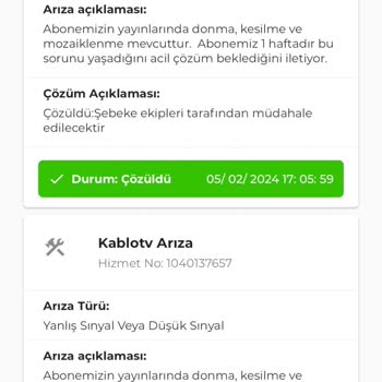 TÜRKSAT Kablo TV Arıza Kaydı Yalanı