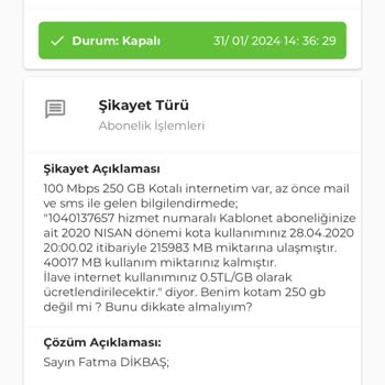 TÜRKSAT Kablo TV Arıza Kaydı Yalanı