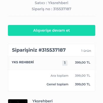 Shopier YKS Rehberi Adı Altında Boş Olay