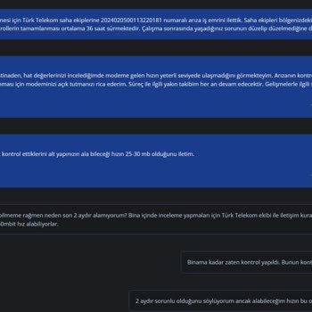 TurkNet 50mbps Hız Alabildiğim Hattımdaki Sorunu Tespit Etmiyor