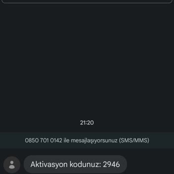 0850 701 40 11 Numarasından Aktivasyon Kodunuz: Xxxx Şeklinde Mesajlar