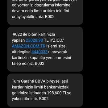 Garanti Bankası İzinsiz Limit Artırımı Ve Bilgim Dışında Alışveriş