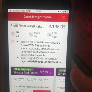 Vodafone Tarife Haksızlığı Yüksek GB Dayatma