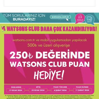 Watsons Hediye Puan Yüklemesi