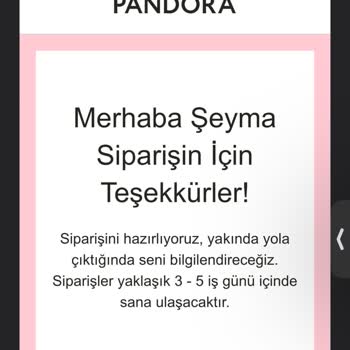 Pandora Mücevher Kargoya Verilmeyen Siparişim