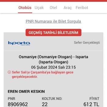 Isparta Petrol Turizm Gecikme Ve Bilgilendirmeme