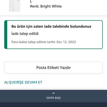 Amazon Ücret İade Problemi