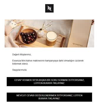 Nespresso Essenza Mini Kahve Makinesinin Hediye Kapsül Kampanyası