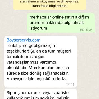 Boyser Servis Hizmetleri Boyser Servis Ürün Göndermiyor Ve Para İadesi Yapmıyor