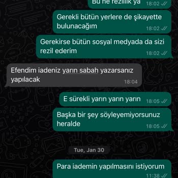 Moda Fethi Para İadesi Yapılmadı! Ürün Asla Gönderilmedi!