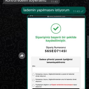 Moda Fethi Para İadesi Yapılmadı! Ürün Asla Gönderilmedi!