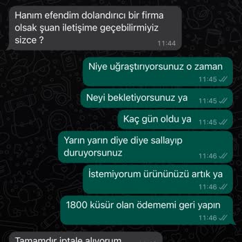 Moda Fethi Para İadesi Yapılmadı! Ürün Asla Gönderilmedi!