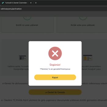 Turkcell E-devlet Üzerinden Sim Aktifleştirme Sorunu