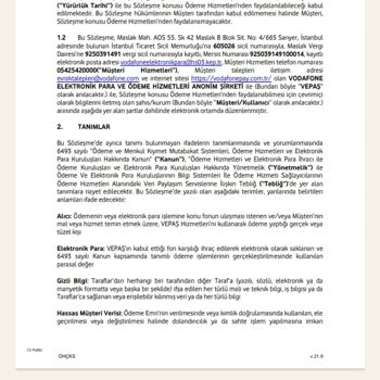 Vodafone Mobil Ücret İptal