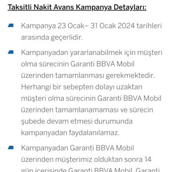 Garanti BBVA Sıfır Faizli Taksitli Nakit Avans