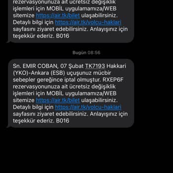 Anadolu Jet THY Aldığım Bütün Uçak Biletleri İptal Oldu Sebepsizce