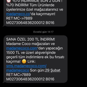 Madame Coco Mesaj Almak İstemiyorum