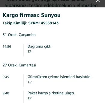 Sunyou Package Tracking Sunyou Kargom Kayıp