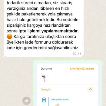 Ebebek Sipariş İptal Edememe