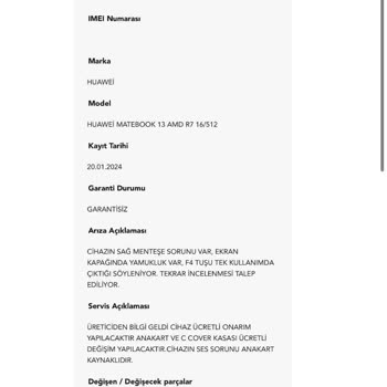 Huawei Müşteri Hizmetleri Verdiği Sözü Tutmuyor.