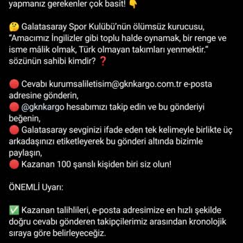 GKN Kargo Forma Çekilişi Ve Gönderilmeyen Forma