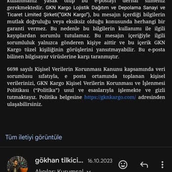 GKN Kargo Forma Çekilişi Ve Gönderilmeyen Forma