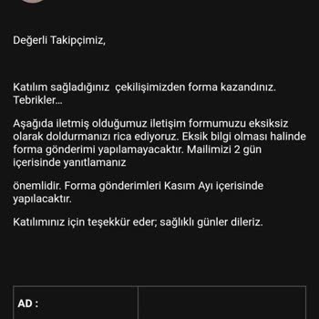 GKN Kargo Forma Çekilişi Ve Gönderilmeyen Forma