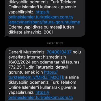 Türk Telekom İnternet Taahhütsüz Fatura