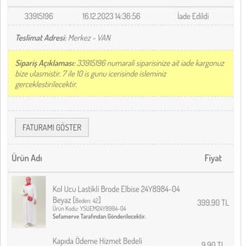 Sefamerve Para İadem Yapılmıyor
