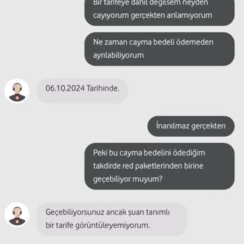 Vodafone Tarife Değişikliği Şikayeti