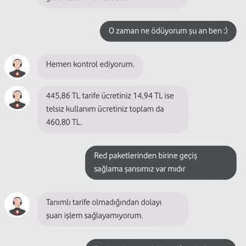 Vodafone Tarife Değişikliği Şikayeti