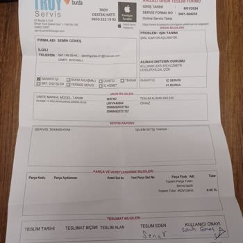 Apple Troy İzmit AVM'de Teknik Servis Mağduriyeti